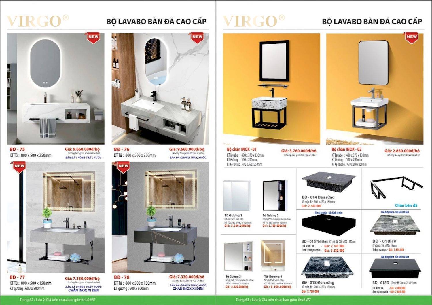 Catalogue và bảng giá Thiết bị vệ sinh VIRGO mới nhất /Page 32